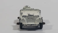 Vintage 1950s MidgeToy Midge Military Jeep White Tiny Miniature Die Cast Toy Car Vehicle