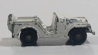 Vintage 1950s MidgeToy Midge Military Jeep White Tiny Miniature Die Cast Toy Car Vehicle