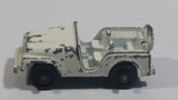 Vintage 1950s MidgeToy Midge Military Jeep White Tiny Miniature Die Cast Toy Car Vehicle