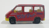 Majorette No. 243 Ford Transit Van "City Bus" Red 1/60 Scale Die Cast Toy Car Vehicle