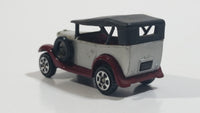 Vintage 1974 Tomica No. 60 Datsun Silver and Maroon Red with Black Roof 1/49 Scale Die Cast Toy Car Vehicle Made in Japan