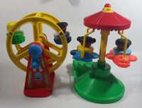 1993 Fisher Price Little People Country Fair Ferris Wheel and Airplane Amusement Rides Toys with 5 Characters