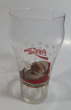 Enjoy Coca-Cola Santa Claus Holding a Bottle with Snowflakes and Holly Border Christmas Holiday Themed 6" Tall Glass Cup