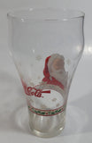 Enjoy Coca-Cola Santa Claus Holding a Bottle with Snowflakes and Holly Border Christmas Holiday Themed 6" Tall Glass Cup