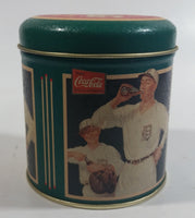 Rare 1994 Coca-Cola Coke Soda Pop Drink Beverage Detroit Tigers Baseball Team Green Small Round Tin Metal Canister Sports Collectible