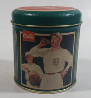 Rare 1994 Coca-Cola Coke Soda Pop Drink Beverage Detroit Tigers Baseball Team Green Small Round Tin Metal Canister Sports Collectible