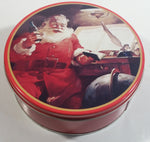 1986 Coca-Cola Coke Soda Pop Drink Beverage Christmas Holiday Santa Claus with Themed 7" Diameter Tin Metal Round Container