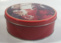 1986 Coca-Cola Coke Soda Pop Drink Beverage Christmas Holiday Santa Claus with Themed 7" Diameter Tin Metal Round Container