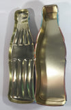 1997 Coca-Cola Coke Soda Pop Large 13" Long Bottle Shaped Embossed Tin Container with Hinged Lid