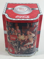 Coca-Cola Coke Soda Pop Drink Beverage Have a Coke 5 1/2" Tall Tin Metal Hinged Lid Container