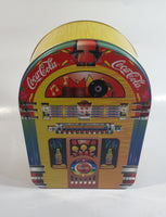 1998 Coca-Cola Coke Soda Pop Drink Beverage Always Rockin' 9" Tall Jukebox Shaped Tin Metal Canister