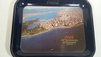 Vintage 1980 60th Anniversary of Coca-Cola in Vancouver 1920-1980 Aerial Shot of Downtown Vancouver and Part of Stanley Park Official Blue Metal Beverage Tray