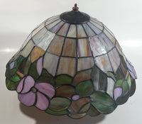 Beautifully Colored Stained Glass Ceiling Light Fixture 3 Socket 15" Diameter