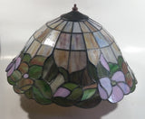 Beautifully Colored Stained Glass Ceiling Light Fixture 3 Socket 15" Diameter