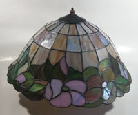 Beautifully Colored Stained Glass Ceiling Light Fixture 3 Socket 15" Diameter