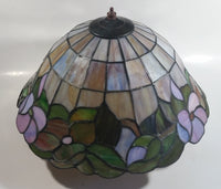 Beautifully Colored Stained Glass Ceiling Light Fixture 3 Socket 15" Diameter