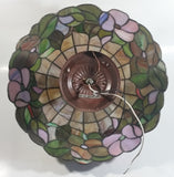 Beautifully Colored Stained Glass Ceiling Light Fixture 3 Socket 15" Diameter