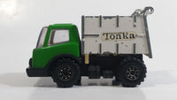 Vintage 1970s Tonka Garbage Truck Green and White Pressed Steel Toy Car Vehicle Made in Japan