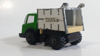 Vintage 1970s Tonka Garbage Truck Green and White Pressed Steel Toy Car Vehicle Made in Japan