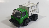 Vintage 1970s Tonka Garbage Truck Green and White Pressed Steel Toy Car Vehicle Made in Japan