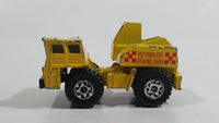 1987 Matchbox Mobile Crane "Reynolds Crane Hire" Yellow Die Cast Toy Car Construction Equipment Vehicle