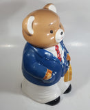 Teddy Bear In Blue Businessman Suit Sailor Outfit Ceramic Cookie Jar