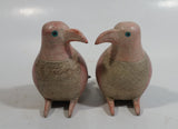 Pair of Colorfully Painted Wood Carved Love Bird Sculptures