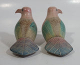 Pair of Colorfully Painted Wood Carved Love Bird Sculptures