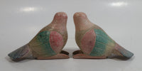 Pair of Colorfully Painted Wood Carved Love Bird Sculptures