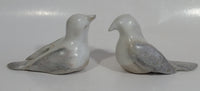 1981 Pair of Soapstone Style White Clay Pair of Bird Sculptures