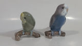 Vintage Pair of Bing & Grondahl No. 2341 & No. 2210 Pirched Love Bird Parakeet Budgie Porcelain Sculpture Ornaments