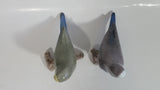 Vintage Pair of Bing & Grondahl No. 2341 & No. 2210 Pirched Love Bird Parakeet Budgie Porcelain Sculpture Ornaments