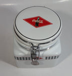 2003 Gibson Coca-Cola Coke Checkerboard Themed White Ceramic Food Canister