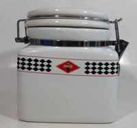 2003 Gibson Coca-Cola Coke Checkerboard Themed White Ceramic Food Canister