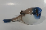 Vintage Bing and Grondahl No. 1635 Titmouse Blue, Beige, White Porcelain Bird Figure Decorative Ornament.