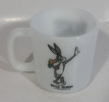 Vintage 1975 Warner Bros. Bugs Bunny Cartoon Character Eating a Carrot Milk Glass Coffee Mug Cup