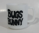 Vintage 1975 Warner Bros. Bugs Bunny Cartoon Character Eating a Carrot Milk Glass Coffee Mug Cup