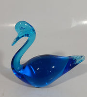 Enerdya Sweden Blue Art Glass Swan Bird Decorative Ornament