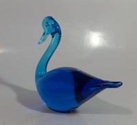 Enerdya Sweden Blue Art Glass Swan Bird Decorative Ornament