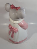 1990 House of Lloyd Grey Mouse in a Pink Dress Holding a Teddy Bear Ceramic Cookie Jar