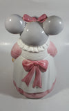 1990 House of Lloyd Grey Mouse in a Pink Dress Holding a Teddy Bear Ceramic Cookie Jar