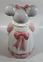 1990 House of Lloyd Grey Mouse in a Pink Dress Holding a Teddy Bear Ceramic Cookie Jar