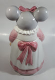 1990 House of Lloyd Grey Mouse in a Pink Dress Holding a Teddy Bear Ceramic Cookie Jar