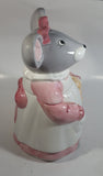 1990 House of Lloyd Grey Mouse in a Pink Dress Holding a Teddy Bear Ceramic Cookie Jar