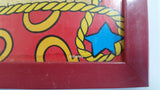 Disney Mickey Mouse Riding Horse "Giddy Up" 17" x 21" Red Framed Art Print