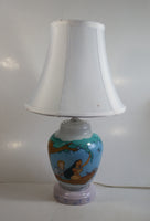 1990s Disney Animated Movie Film Pocahontas Cartoon Characters 18" Tall Milk Glass Lamp