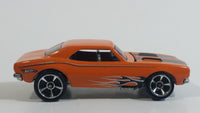 2010 Hot Wheels 1967 Chevrolet Camaro Orange Die Cast Toy Car Vehicle w/ Opening Hood