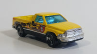 2002 Hot Wheels Asphalt Assault Dodge Ram 1500 Pickup Truck Yellow Die Cast Toy Car Vehicle