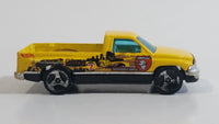 2002 Hot Wheels Asphalt Assault Dodge Ram 1500 Pickup Truck Yellow Die Cast Toy Car Vehicle