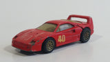 1997 Hot Wheels Ferrari F40 Red Die Cast Toy Dream Luxury Super Car Vehicle Opening Rear Mount Engine